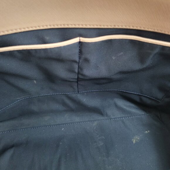 Tory Burch Robinson Double Zip Tote Pale Apricot Royal Navy - Picture 9 of 10